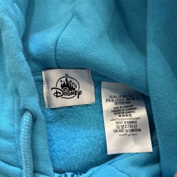 2024 Walt Disney World Figment Tinkerbell Blue Zip Up Hoodie Sweatshirt Size L - Picture 5 of 10